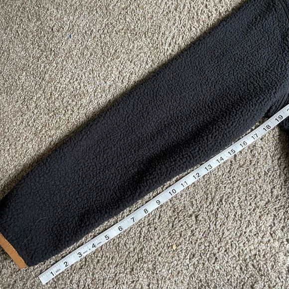 Carharrt Women's Pullover M Relaxed Fit Black Tan Fleece 1/4 Button Pocket Warm - Picture 12 of 14